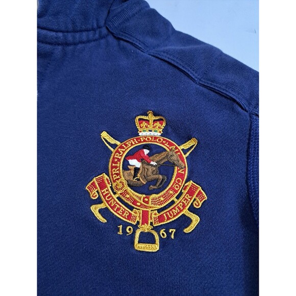 Polo Ralph Lauren Hoodie #2 Sweatshirt Men's Medium Pony Logo Rugby Y2K 67 Blue - Picture 2 of 12